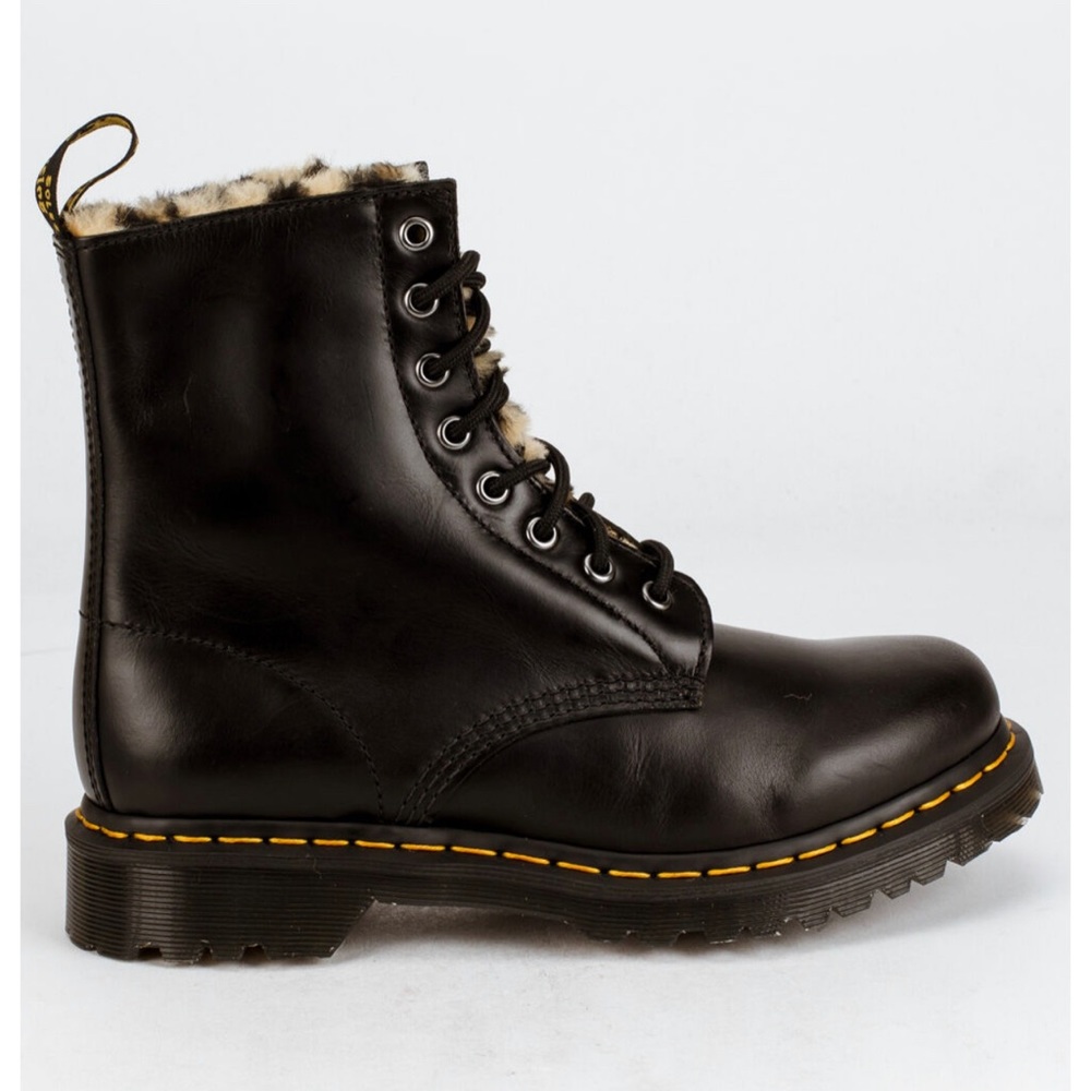 DR. MARTENS 1460 Serena Leopard Faux Fur Lined Boots